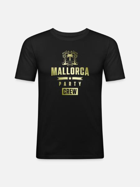 Mallorca Party Crew - Männer Slim Fit T-Shirt - Schwarz