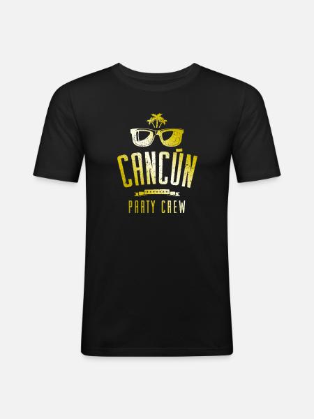 Cancun Party Crew - T-shirt près du corps Homme - noir