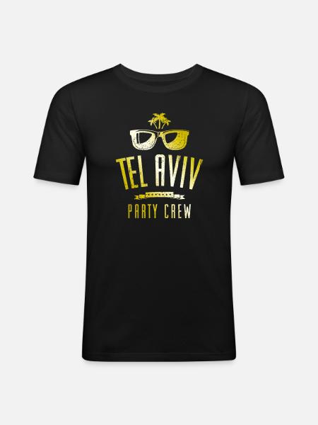 Tel Aviv Party Crew - Men's Slim Fit T-Shirt - black