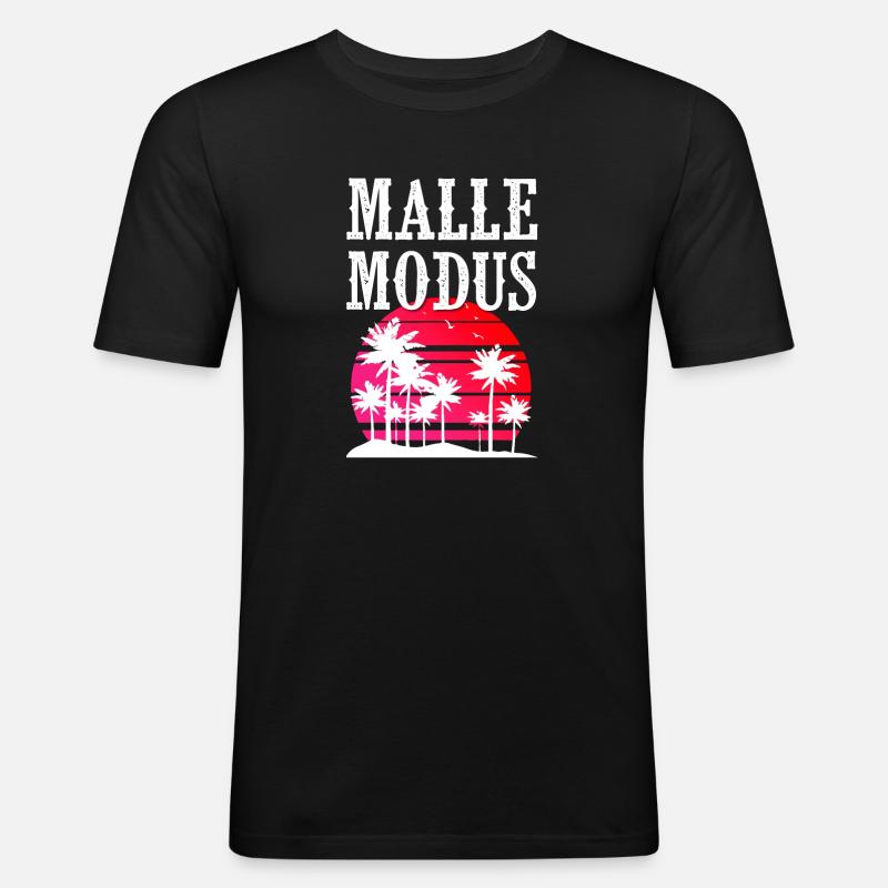 Malle Modus - Männer Slim Fit T-Shirt - Schwarz
