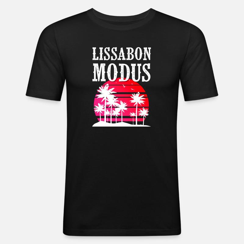 Lissabon Modus - Männer Slim Fit T-Shirt - Schwarz