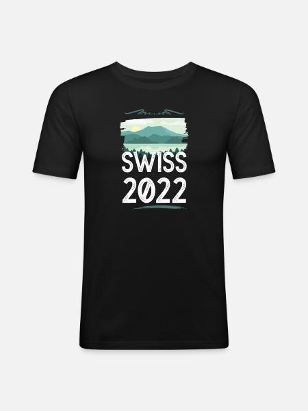 Swiss 2022 - Men's Slim Fit T-Shirt - black