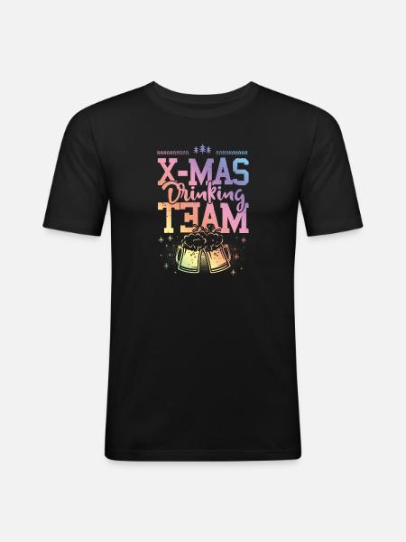 X-mas Drinking Team - Men's Slim Fit T-Shirt - black