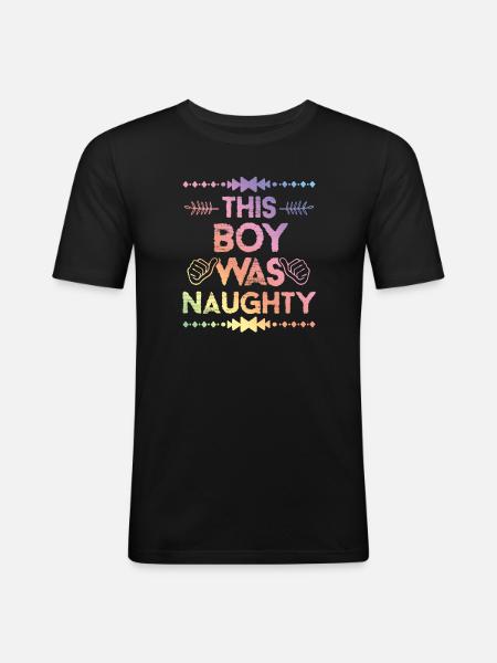 Boy was Naughty - Men's Slim Fit T-Shirt - black