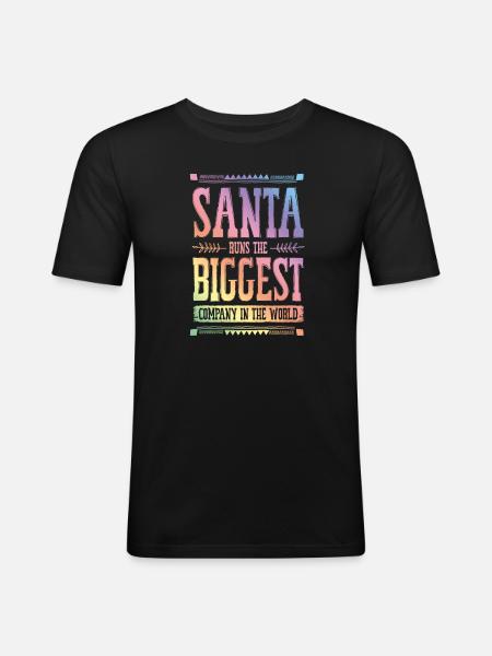 Santa Christmas - Men's Slim Fit T-Shirt - black