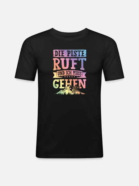 The slope is calling - Men's Slim Fit T-Shirt - black