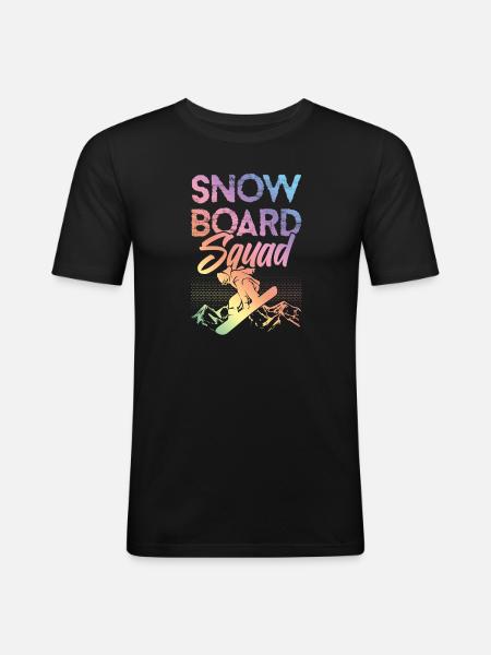 Snowboard Squad - Männer Slim Fit T-Shirt - Schwarz