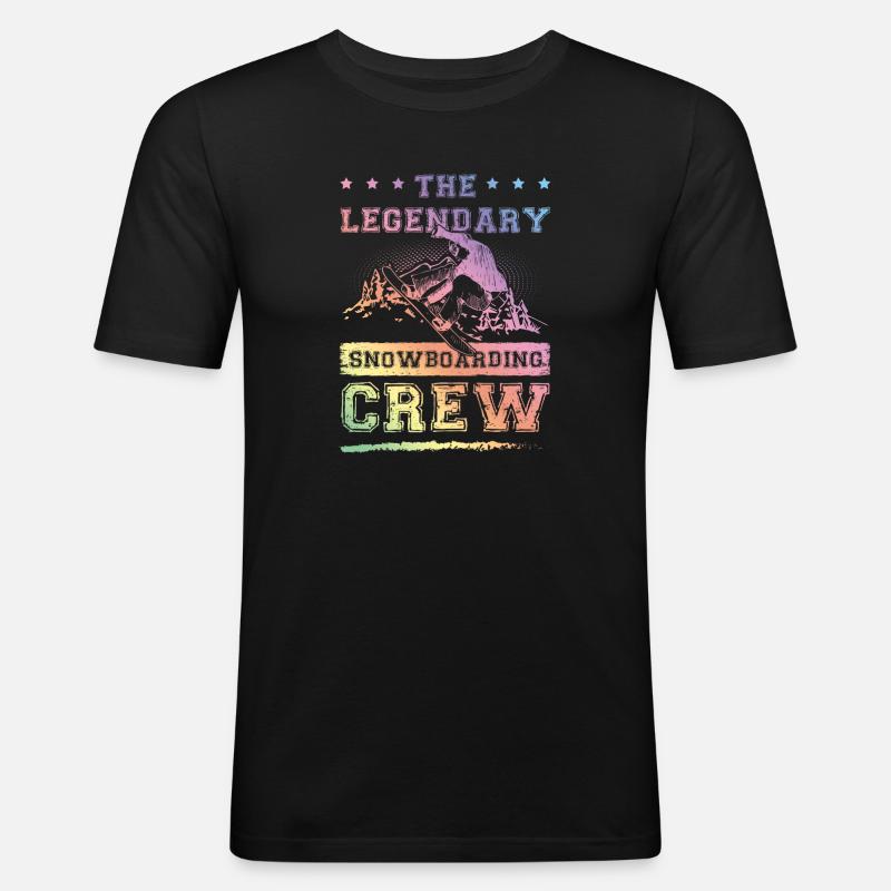 Legendary Snowboarding crew - Männer Slim Fit T-Shirt - Schwarz