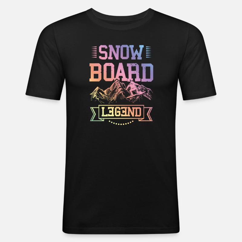 Snowboard Legend - Männer Slim Fit T-Shirt - Schwarz