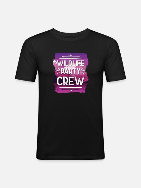 Wildlife Party Crew - Männer Slim Fit T-Shirt - Schwarz