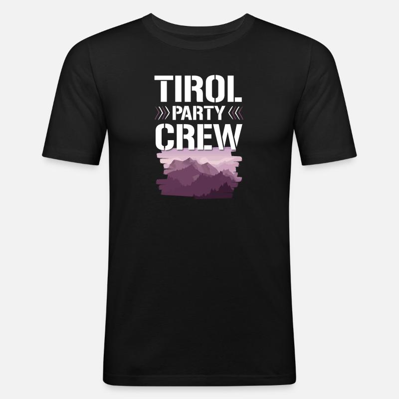 Tirol Party Crew - Männer Slim Fit T-Shirt - Schwarz