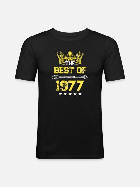1977 best of birthday - Men's Slim Fit T-Shirt - black