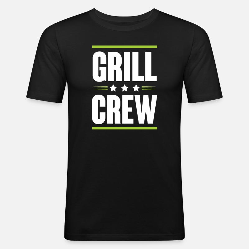 Grill Crew - Männer Slim Fit T-Shirt - Schwarz