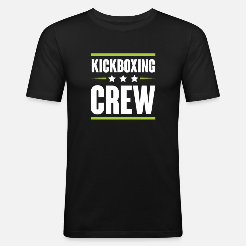 Kickboxing Crew - Männer Slim Fit T-Shirt - Schwarz