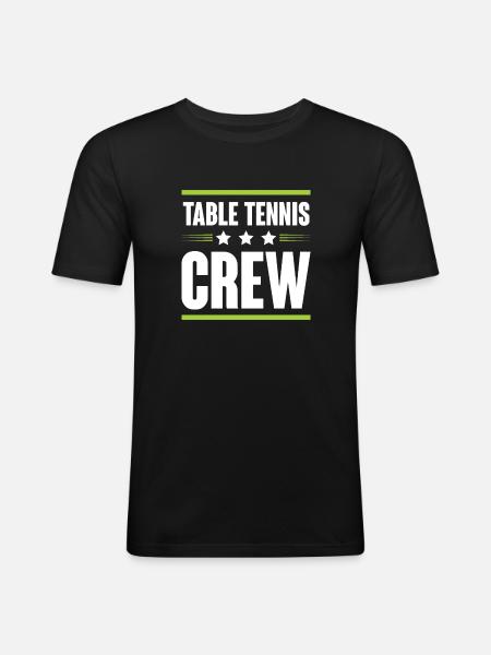 Table Tennis Crew - Männer Slim Fit T-Shirt - Schwarz