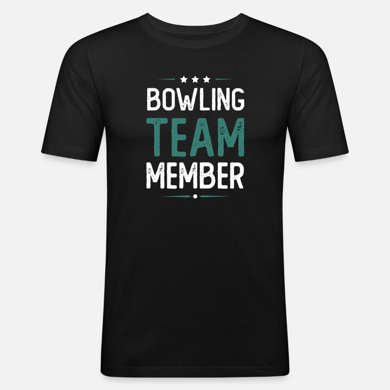 Bowling Team - Männer Slim Fit T-Shirt - Schwarz