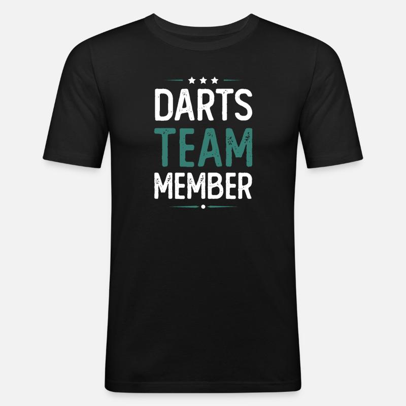 Darts Team - Männer Slim Fit T-Shirt - Schwarz