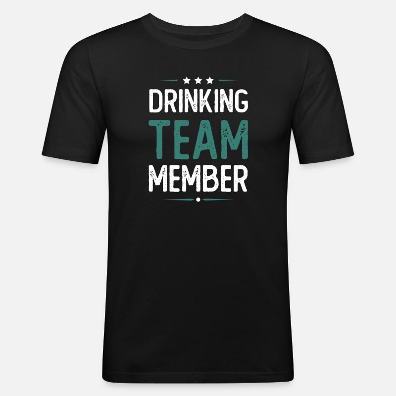Drinking Team - Männer Slim Fit T-Shirt - Schwarz