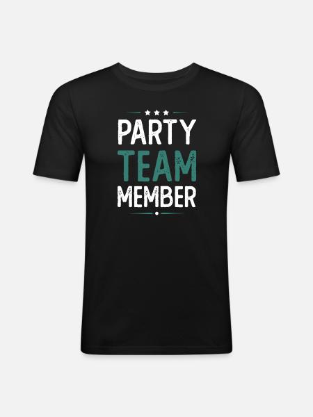 Party Team - Men's Slim Fit T-Shirt - black