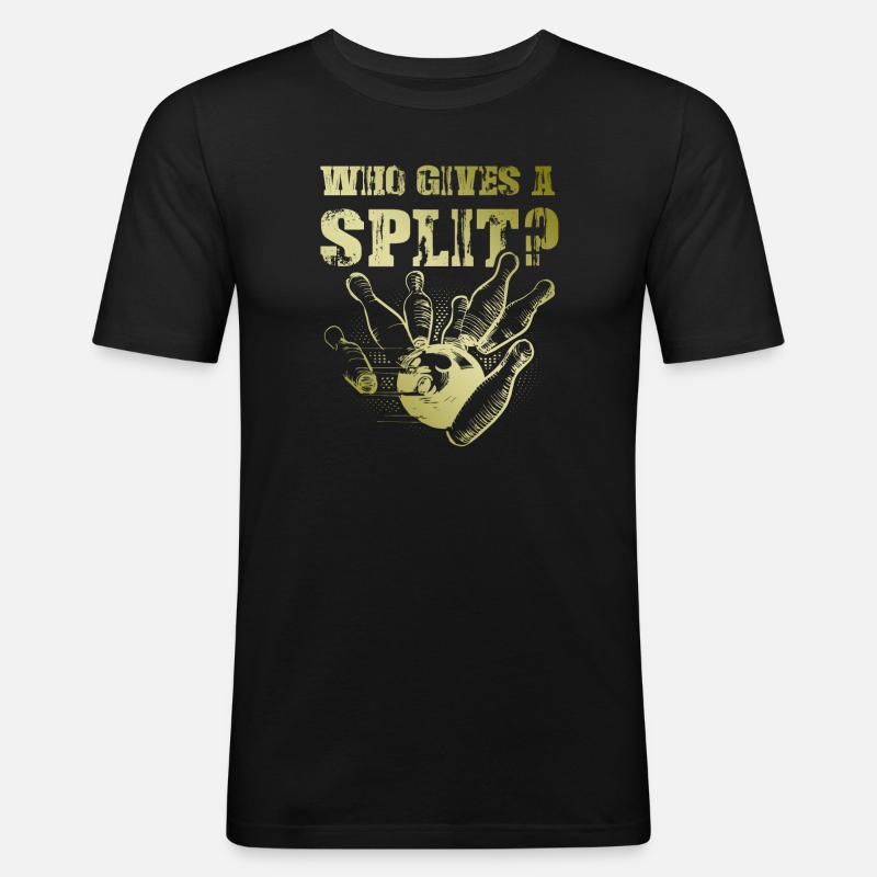 Bowling Split - Männer Slim Fit T-Shirt - Schwarz