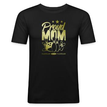 Bowling Mom - Men's Slim Fit T-Shirt - black - Front - Nik (191cm)