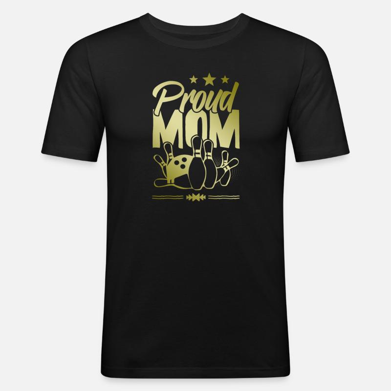 Bowling Mom - Männer Slim Fit T-Shirt - Schwarz