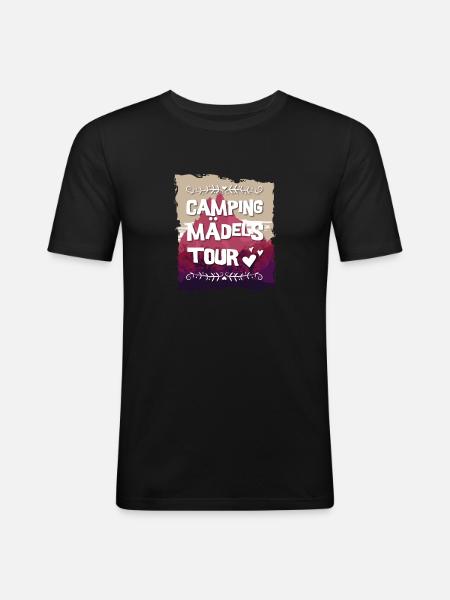 Camping Mädels Tour - Männer Slim Fit T-Shirt - Schwarz