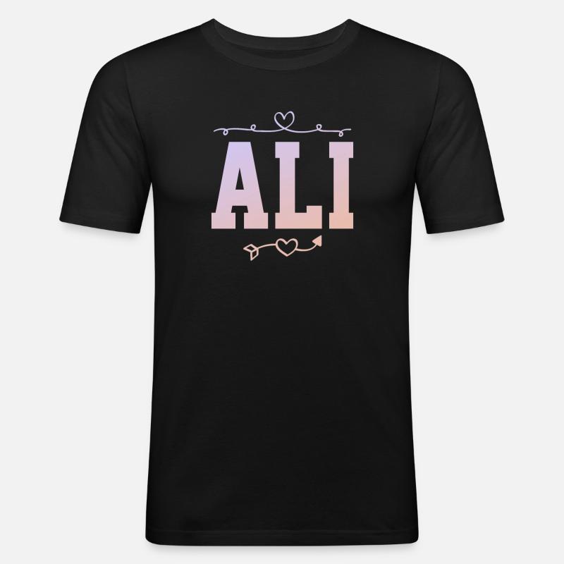 Ali - Männer Slim Fit T-Shirt - Schwarz