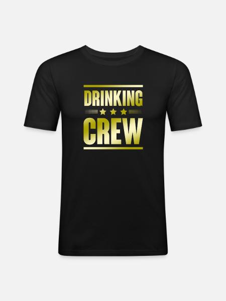 Drinking Crew - Men's Slim Fit T-Shirt - black