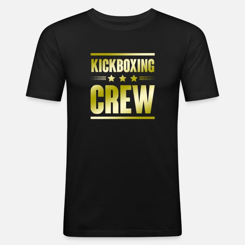 Kickboxing Crew - Männer Slim Fit T-Shirt - Schwarz