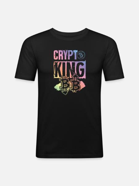 Crypto King - Men's Slim Fit T-Shirt - black