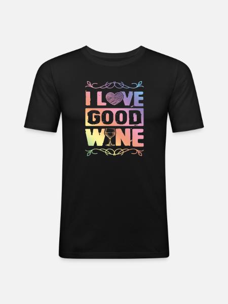 i love wine - Men's Slim Fit T-Shirt - black