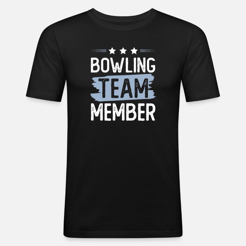 Bowling Team - Männer Slim Fit T-Shirt - Schwarz