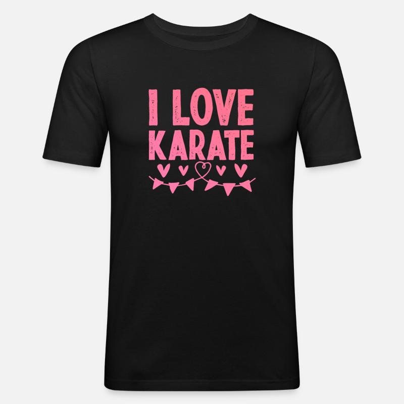 Ich liebe Karate - Männer Slim Fit T-Shirt - Schwarz