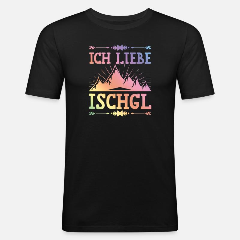 Ich liebe Ischgl - Männer Slim Fit T-Shirt - Schwarz