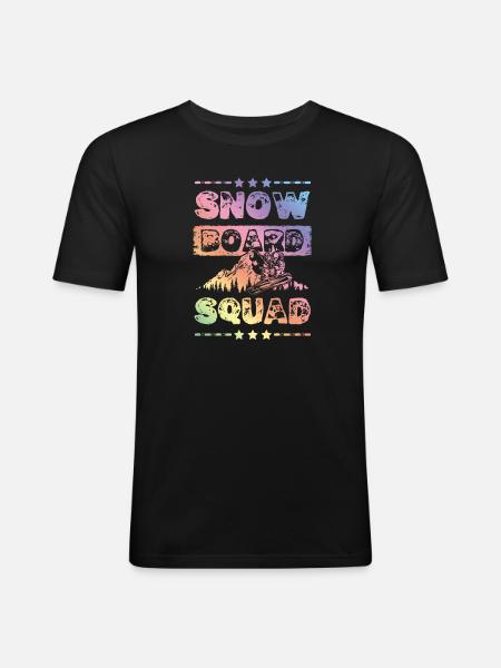 Snowboard Squad - Männer Slim Fit T-Shirt - Schwarz