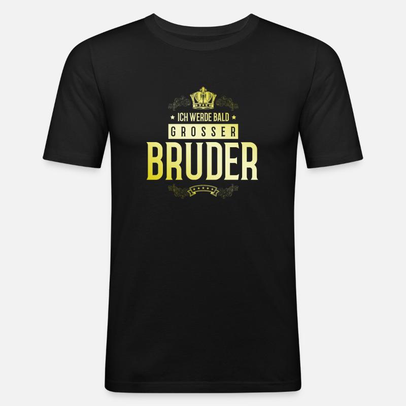 Ich werde Bald Bruder - Männer Slim Fit T-Shirt - Schwarz