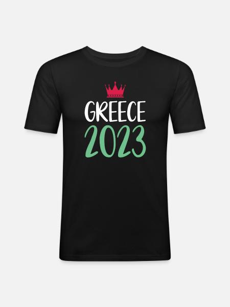Grèce 2023 - T-shirt près du corps Homme - noir