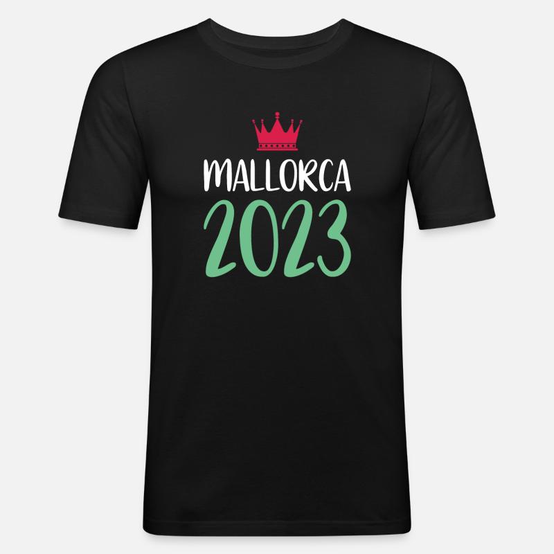 Mallorca 2023 - Männer Slim Fit T-Shirt - Schwarz