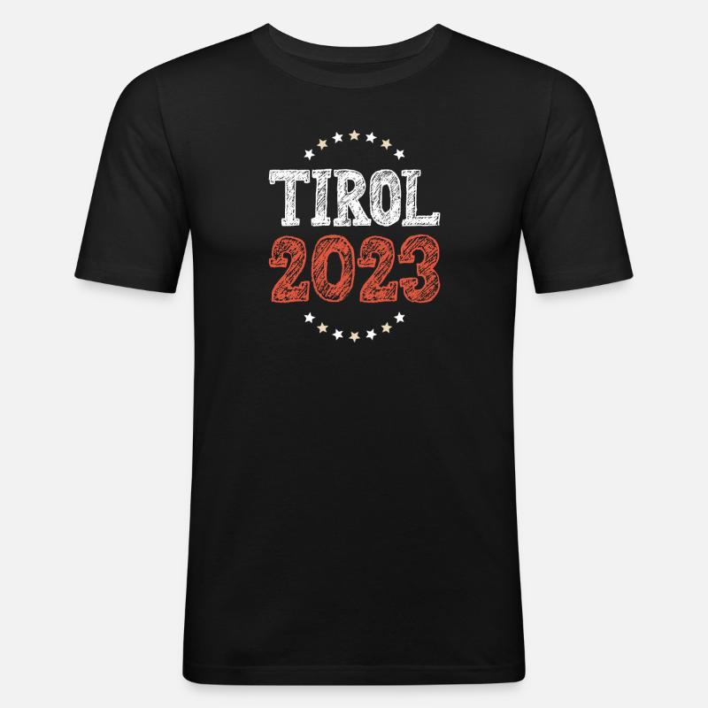 Tirol 2023 - Männer Slim Fit T-Shirt - Schwarz