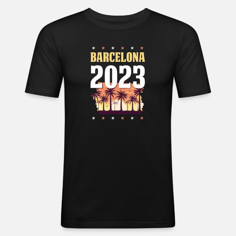Barcelone 2023 - T-shirt près du corps Homme - noir