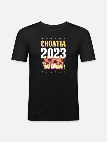 Croatia 2023 - Men's Slim Fit T-Shirt - black