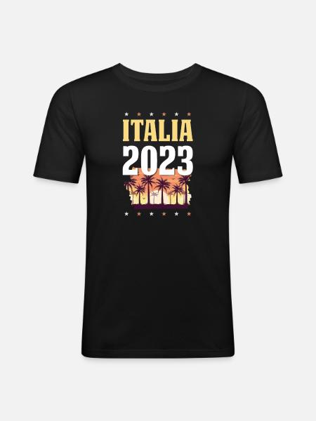 Italia 2023 - Männer Slim Fit T-Shirt - Schwarz
