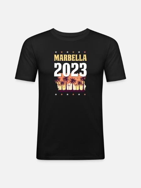 Marbella 2023 - Men's Slim Fit T-Shirt - black