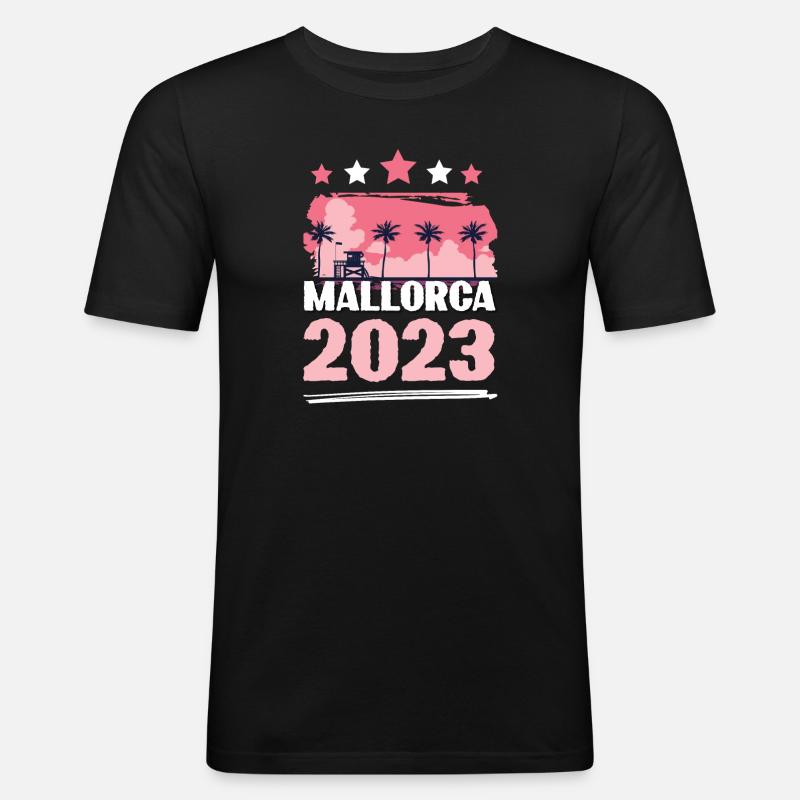 Mallorca 2023 - Männer Slim Fit T-Shirt - Schwarz