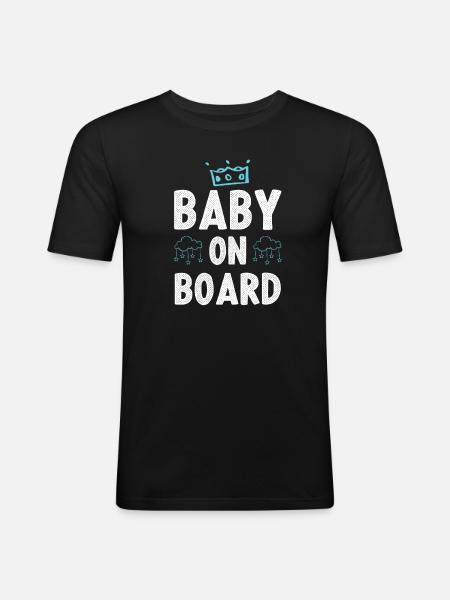Bébé à bord - T-shirt près du corps Homme - noir