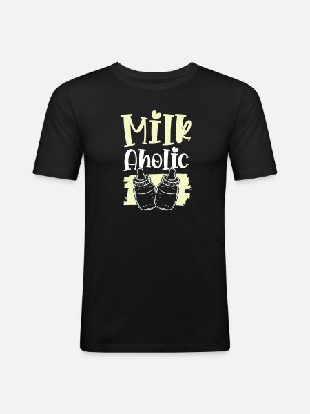 Lait pour bébé - T-shirt près du corps Homme - noir