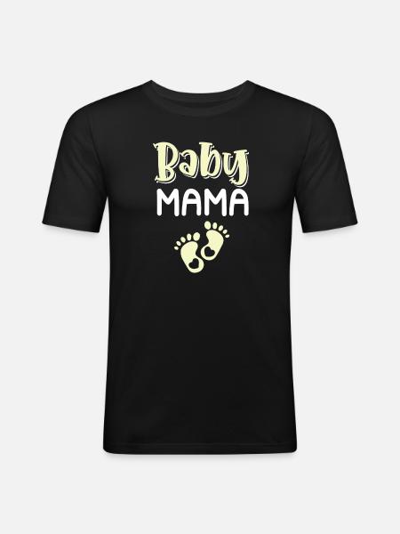 Maman bébé - T-shirt près du corps Homme - noir