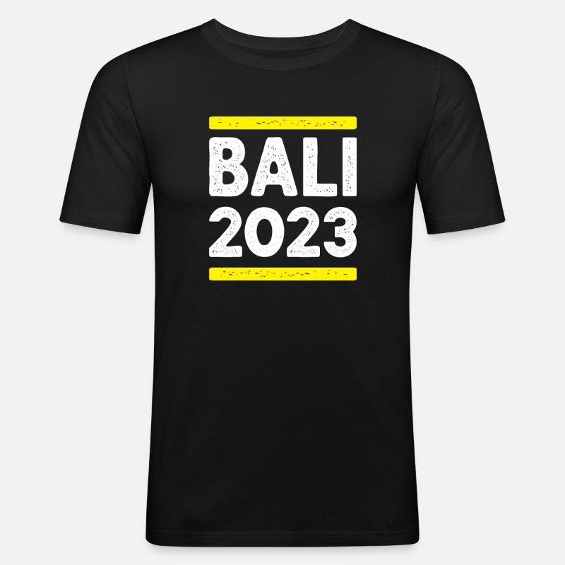 Bali 2023 - Männer Slim Fit T-Shirt - Schwarz