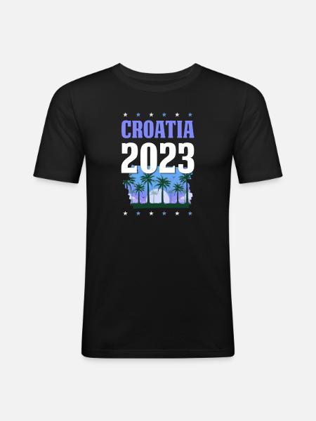 Croatia 2023 - Men's Slim Fit T-Shirt - black